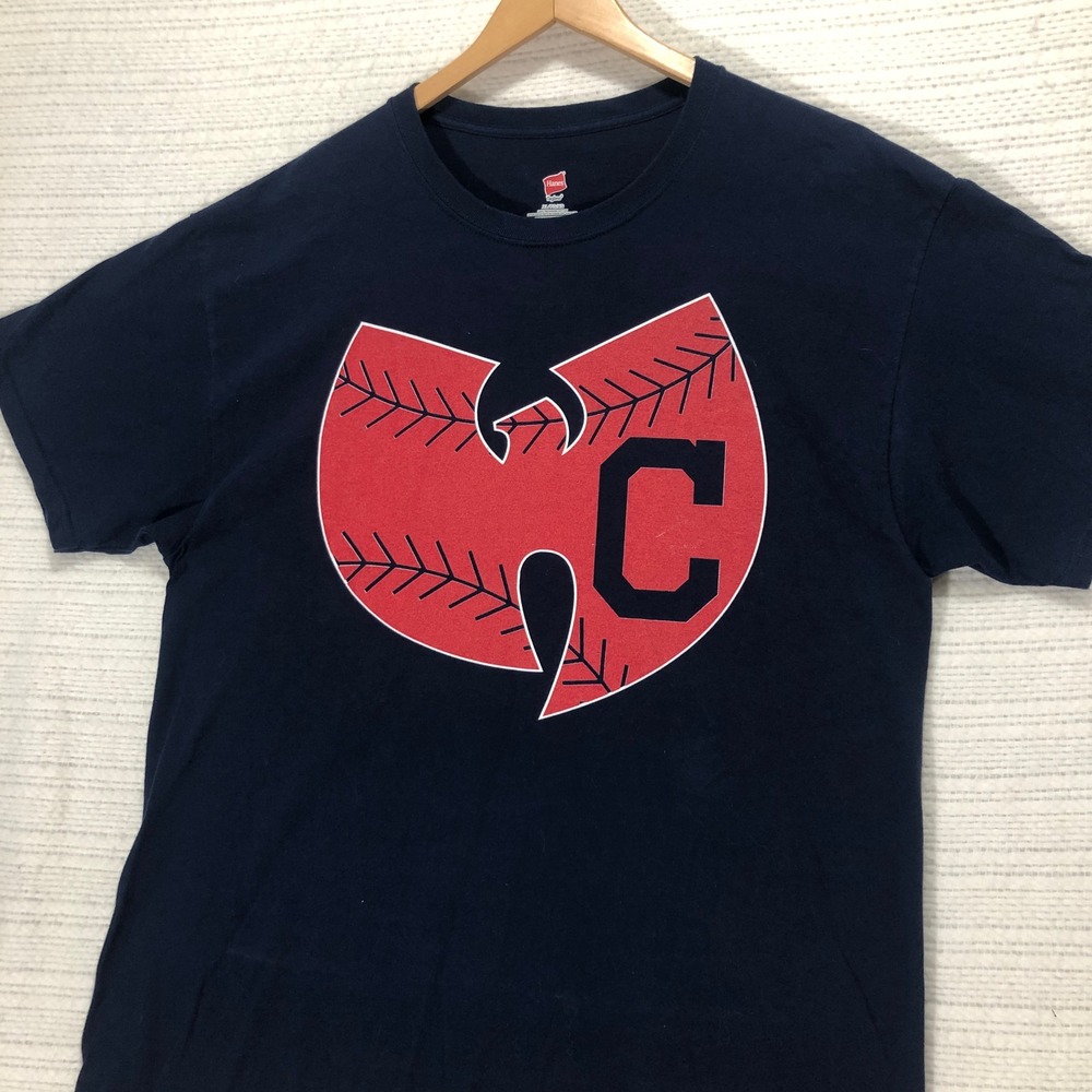 Wu-Tang Clan Cleveland Baseball Collab T-Shirt Graphic Tee Hanes Size XL